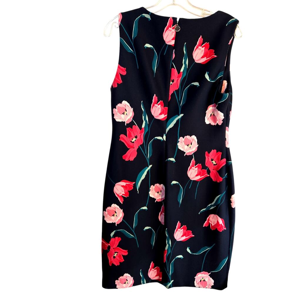 Tommy Hilfiger 12 Black Floral Women's Sleeveless Sun Dress Miss Size Large L - Picture 5 of 6